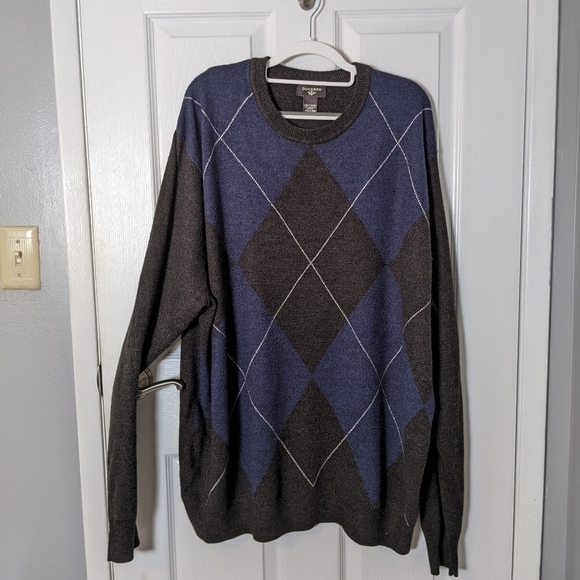 Like-New Academia Blue and‎ Grey Argyle Pullover Sweater from Dockers Size 2XLT - Picture 4 of 4